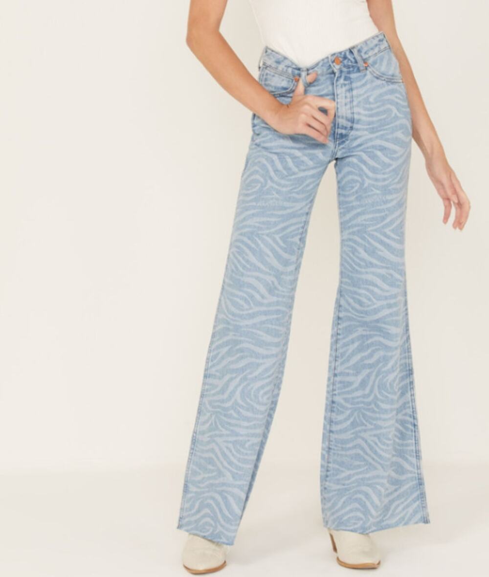 Wrangler Wanderer 622 High Rise Flare Jeans WMNS 26/34 Light Swirl Wash 70's